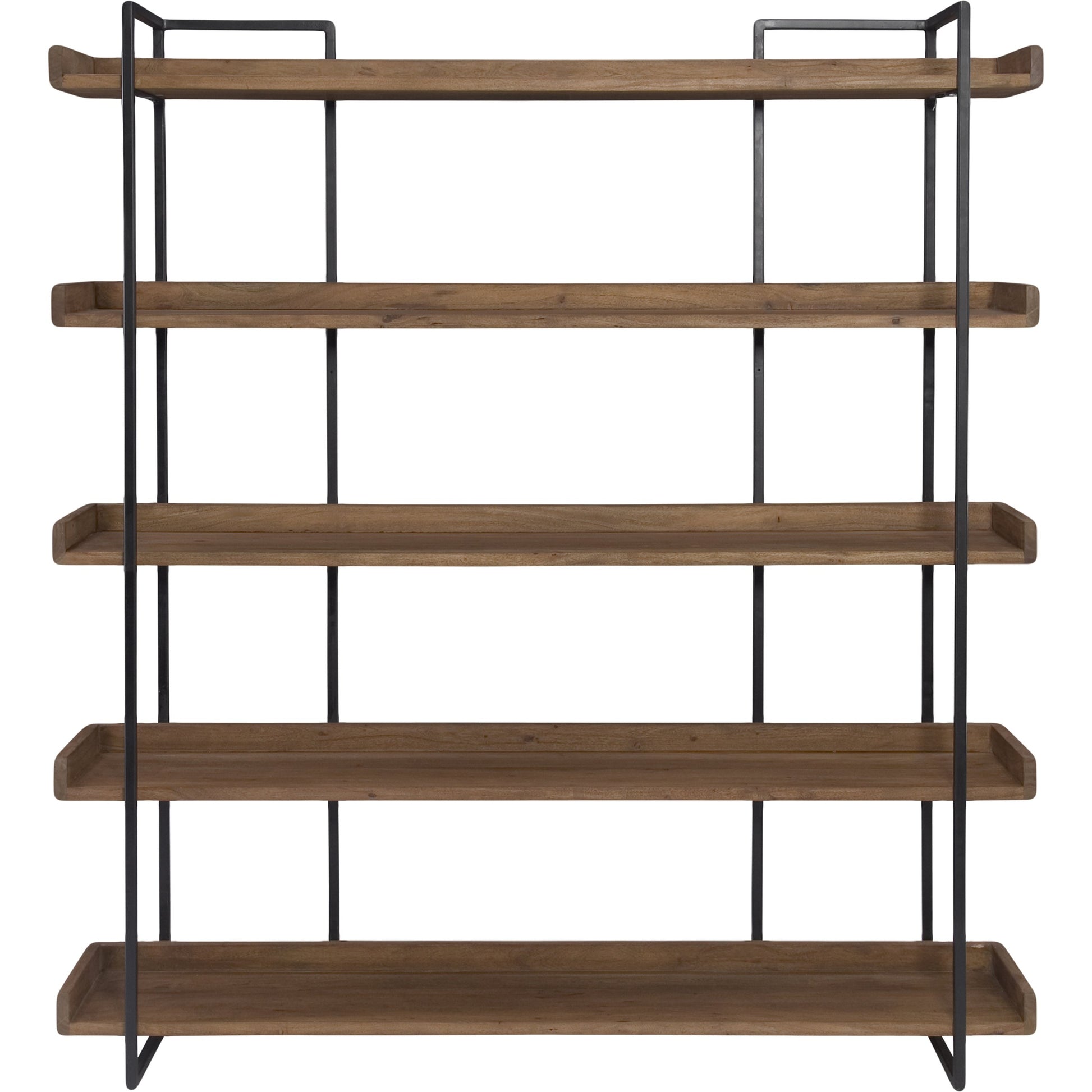Vancouver Bookshelf by Moe's Home Collection in light brown. Made from acacia wood, iron in a modern style.
