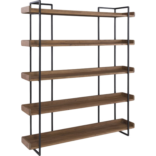 Vancouver Bookshelf by Moe's Home Collection in light brown. Made from acacia wood, iron in a modern style.
