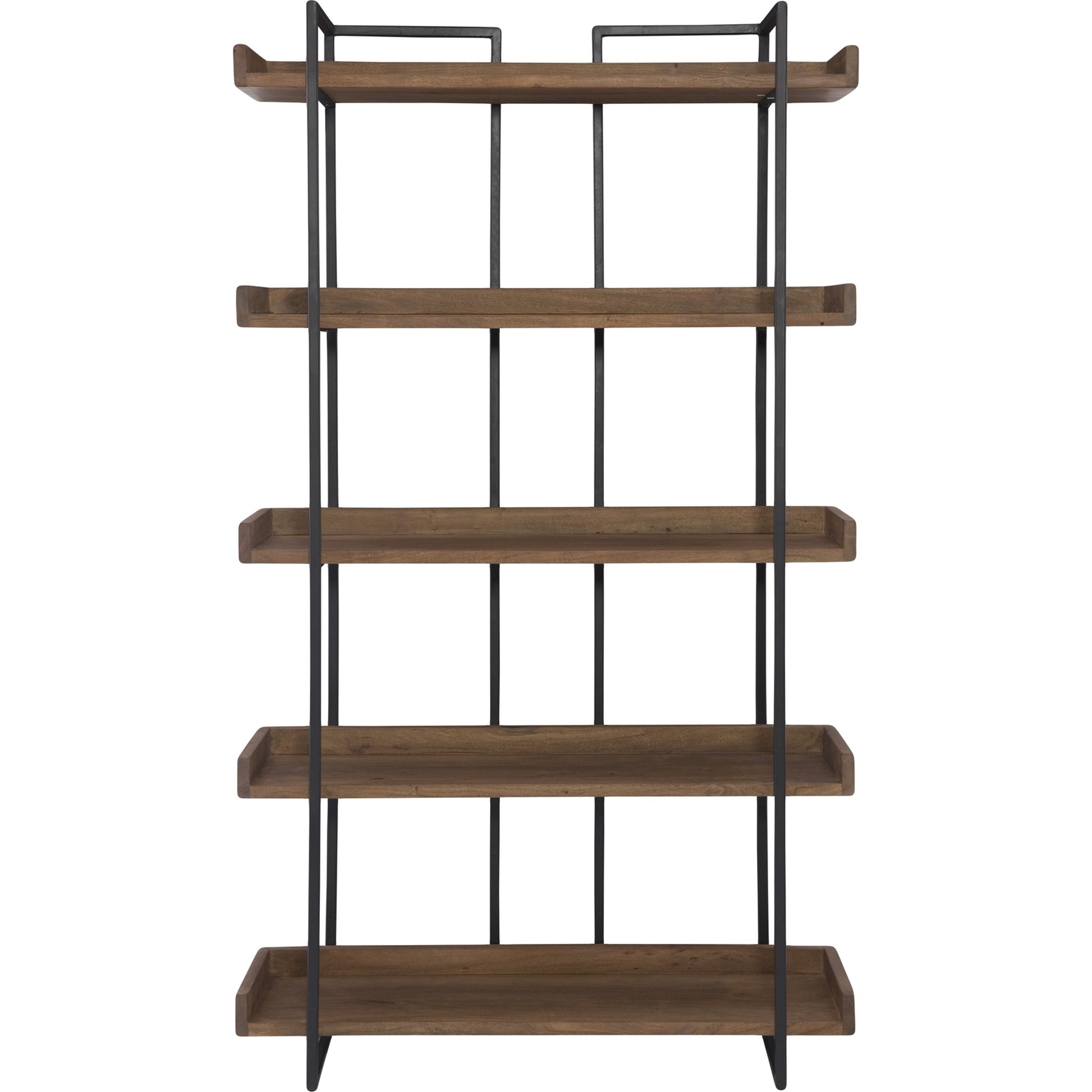 Vancouver Bookshelf by Moe's Home Collection in light brown. Made from acacia wood, iron in a modern style.