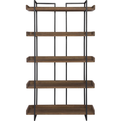 Vancouver Bookshelf by Moe's Home Collection in light brown. Made from acacia wood, iron in a modern style.