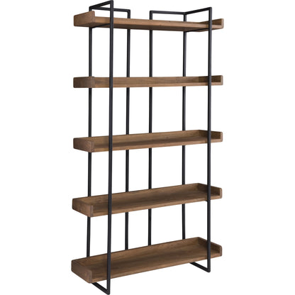Vancouver Bookshelf by Moe's Home Collection in light brown. Made from acacia wood, iron in a modern style.