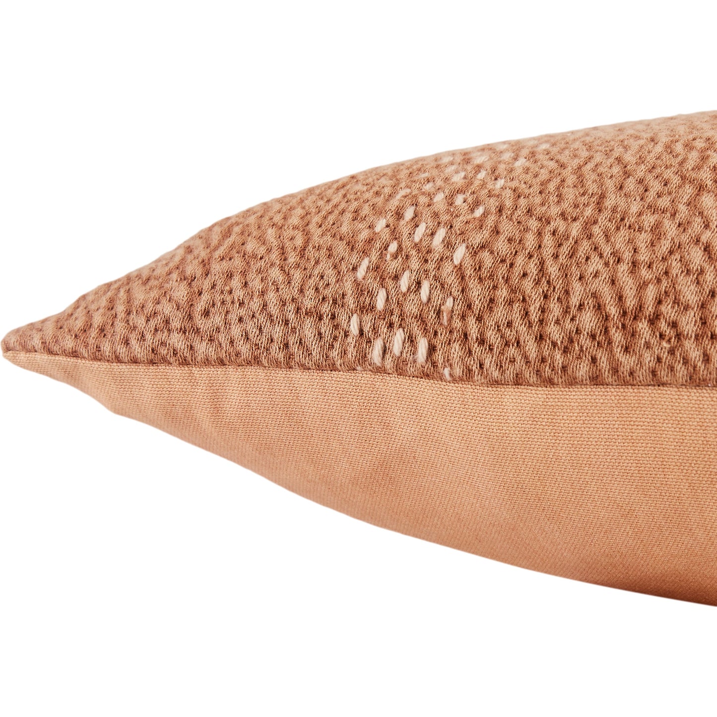 004 SR-861653,SR-861655 | Closeup | Lexington LXG06 Pillow by Jaipur Living in terracotta, beige. Made from 100% cotton in a modern style.