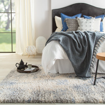 Lyra LYR03 Rug by Jaipur Living in light gray, blue. Made from 100% polypropylene in a unique style.
