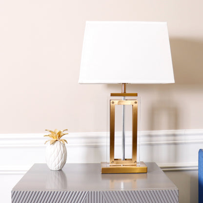 Astoria Table Lamp by Pasargad Home in gold and gold, clear. Made from marble in a traditional style.