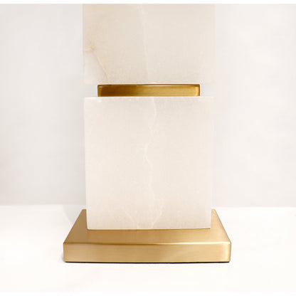 Imperial Table Lamp by Pasargad Home in gold and white, gold. Made from metal, marbl in a transitional style.