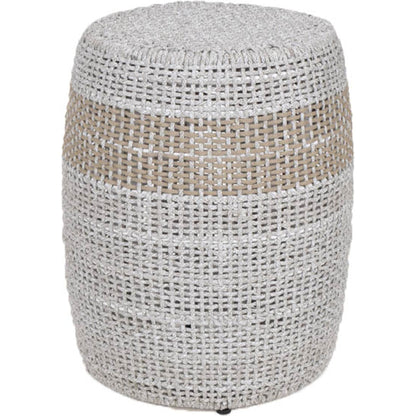 Loom Accent Table by Essentials For Living. Made from aluminum, 100% olefin rope in a coastal style.