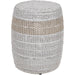 Loom Accent Table by Essentials For Living. Made from aluminum, 100% olefin rope in a coastal style.