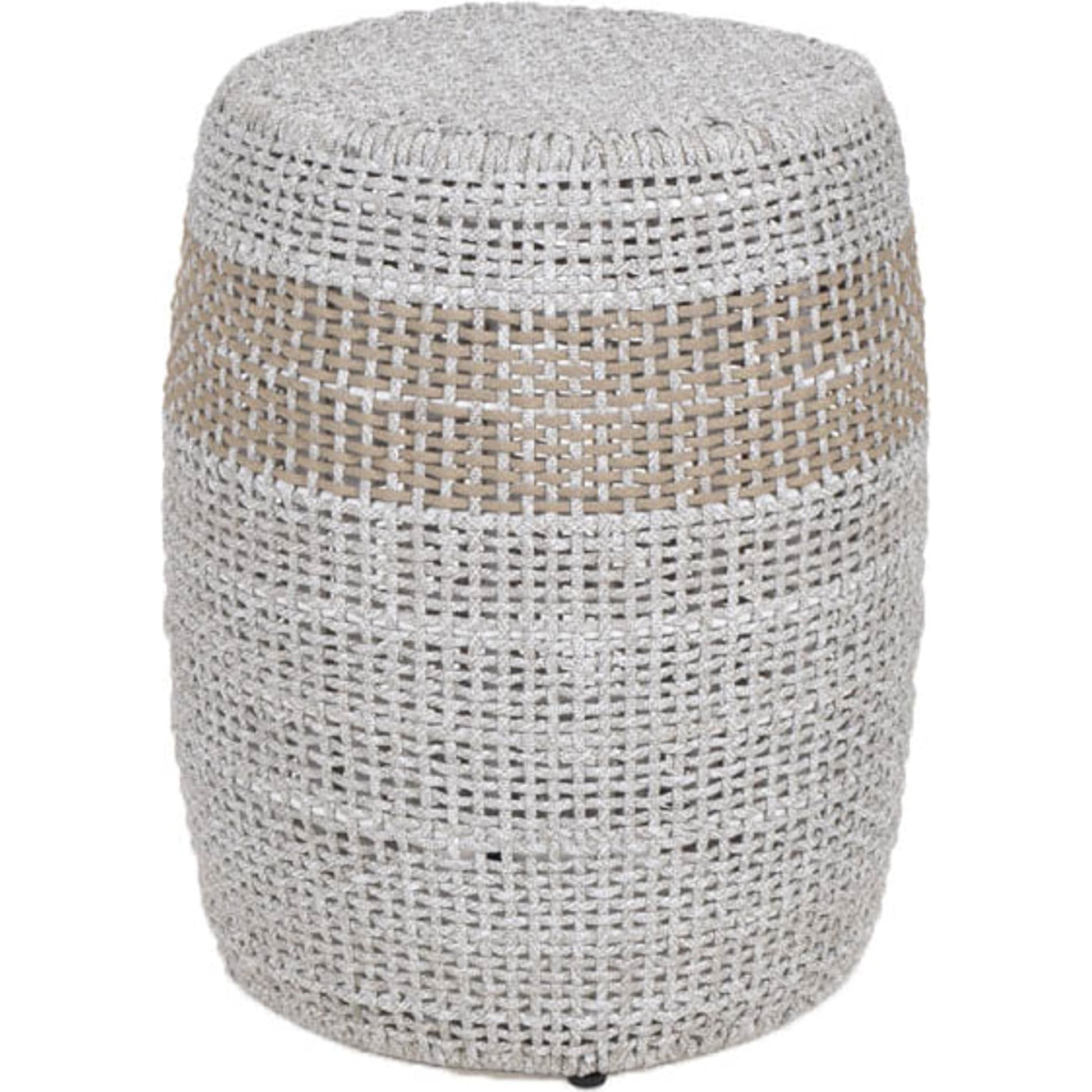 Loom Accent Table by Essentials For Living. Made from aluminum, 100% olefin rope in a coastal style.
