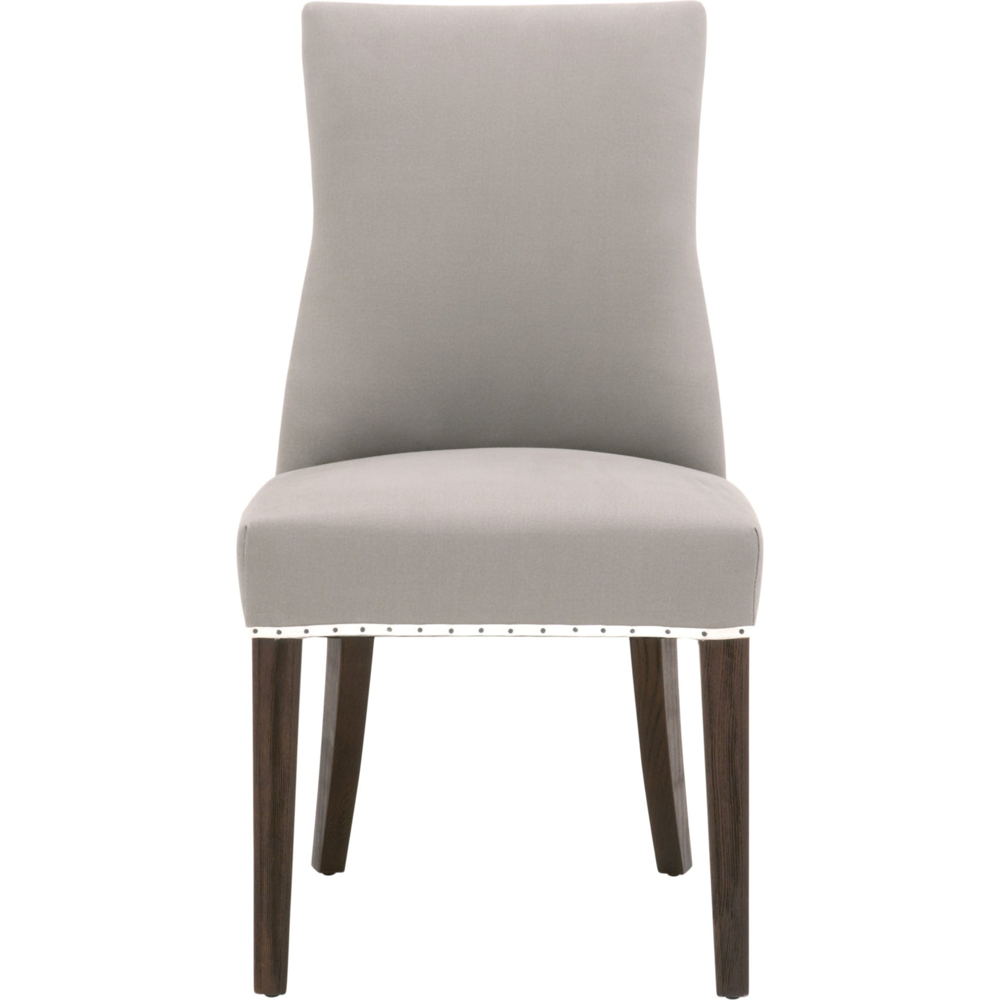 Lourdes Dining Chair (Set of 2) by Essentials For Living in natural gray ash, bisque french linen. Made from solid ash wood, 50% linen, 50% polyester fabric, foam in a transitional style.