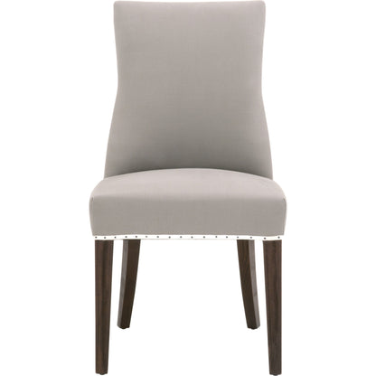 Lourdes Dining Chair (Set of 2) by Essentials For Living in natural gray ash, bisque french linen. Made from solid ash wood, 50% linen, 50% polyester fabric, foam in a transitional style.