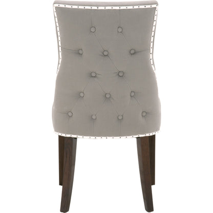 Lourdes Dining Chair (Set of 2) by Essentials For Living in natural gray ash, bisque french linen. Made from solid ash wood, 50% linen, 50% polyester fabric, foam in a transitional style.