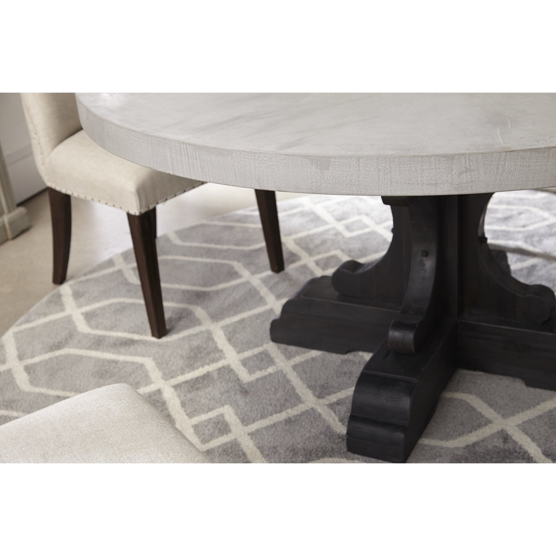 Lourdes Dining Chair (Set of 2) by Essentials For Living in natural gray ash, bisque french linen. Made from solid ash wood, 50% linen, 50% polyester fabric, foam in a transitional style.