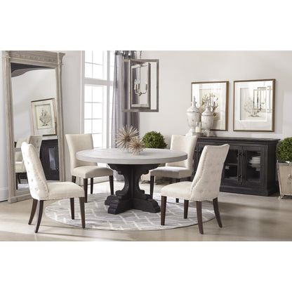 Lourdes Dining Chair (Set of 2) by Essentials For Living in natural gray ash, bisque french linen. Made from solid ash wood, 50% linen, 50% polyester fabric, foam in a transitional style.