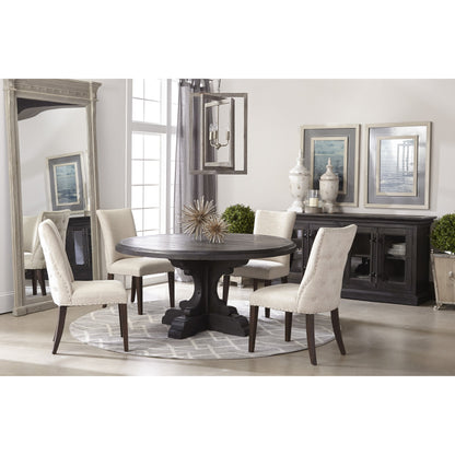 Lourdes Dining Chair (Set of 2) by Essentials For Living in natural gray ash, bisque french linen. Made from solid ash wood, 50% linen, 50% polyester fabric, foam in a transitional style.