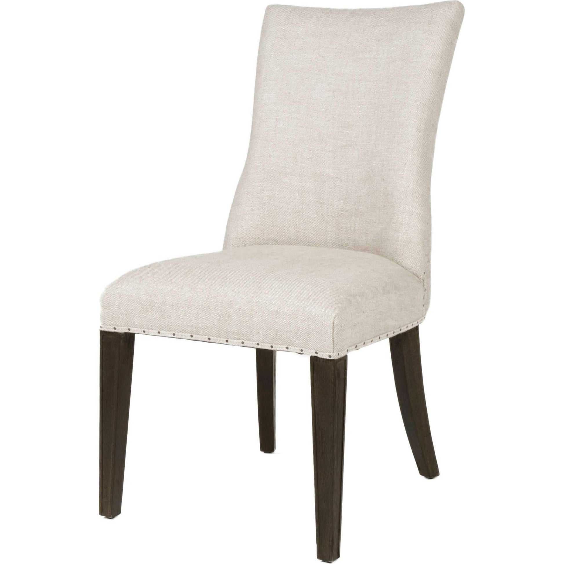 Lourdes Dining Chair (Set of 2) by Essentials For Living in natural gray ash, bisque french linen. Made from solid ash wood, 50% linen, 50% polyester fabric, foam in a transitional style.