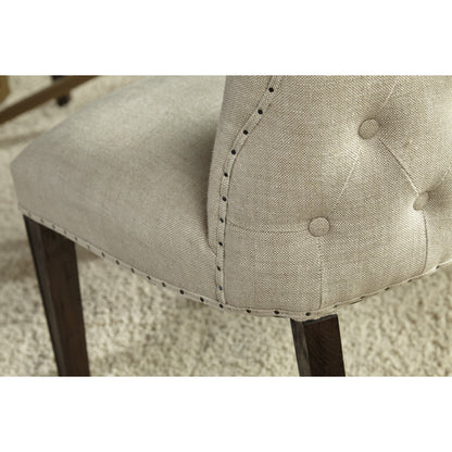 Lourdes Dining Chair (Set of 2) by Essentials For Living in natural gray ash, bisque french linen. Made from solid ash wood, 50% linen, 50% polyester fabric, foam in a transitional style.