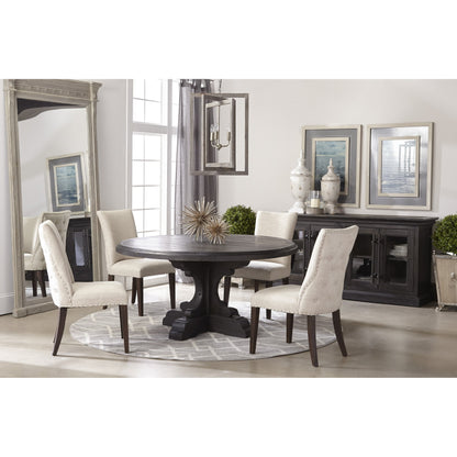 Lourdes Dining Chair (Set of 2) by Essentials For Living in natural gray ash, bisque french linen. Made from solid ash wood, 50% linen, 50% polyester fabric, foam in a transitional style.