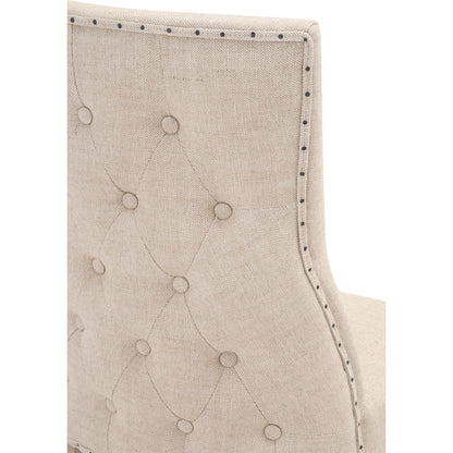 Lourdes Dining Chair (Set of 2) by Essentials For Living in natural gray ash, bisque french linen. Made from solid ash wood, 50% linen, 50% polyester fabric, foam in a transitional style.