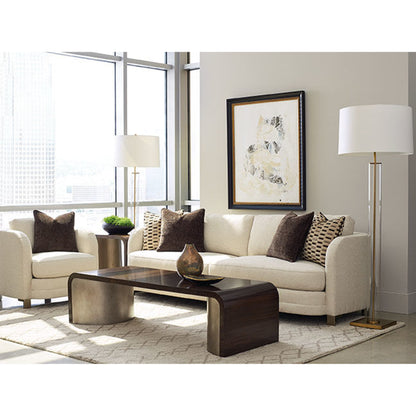 Streamline Sofa by Caracole in natural and smoked bronze. Made from metal in a transitional style.