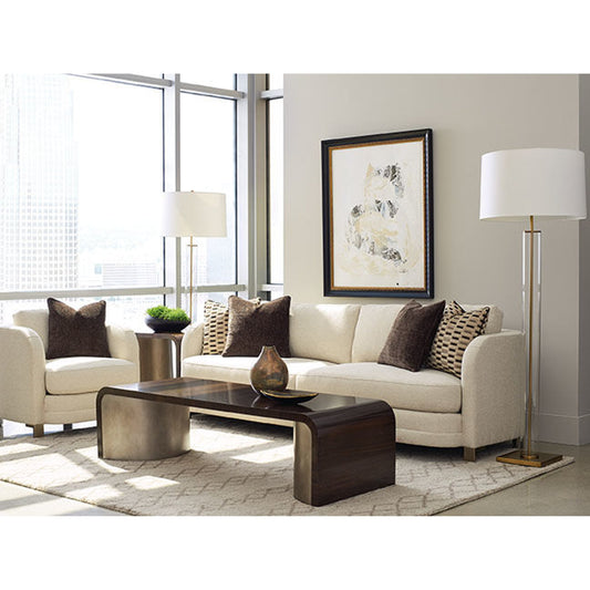 Streamline Sofa by Caracole in natural and smoked bronze. Made from metal in a transitional style.