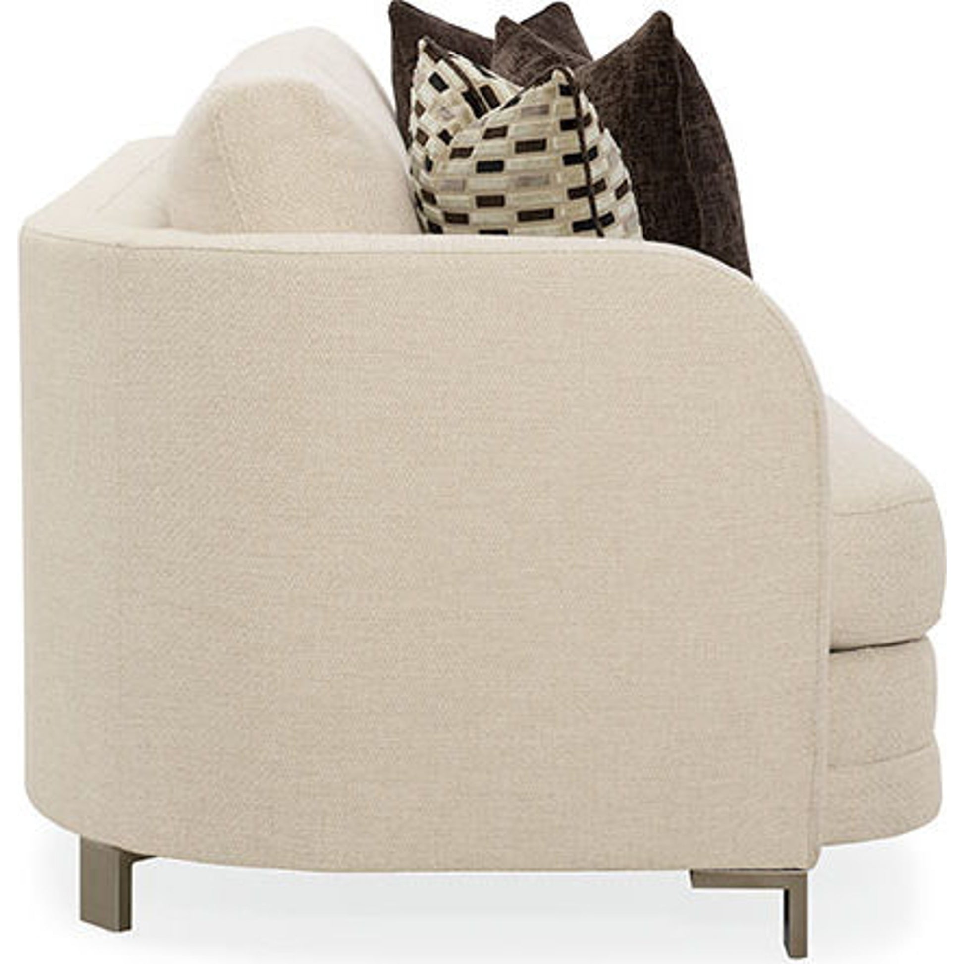 Streamline Sofa by Caracole in natural and smoked bronze. Made from metal in a transitional style.