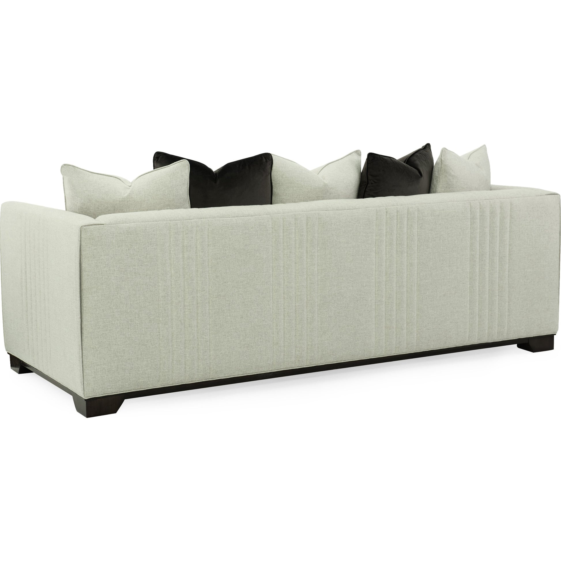 Moderne Sofa by Caracole in natural and bourbon glaze. Made from pine in a transitional style.