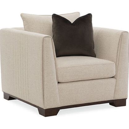 Moderne Chair by Caracole in natural and bourbon glaze. Made from pine in a transitional style.
