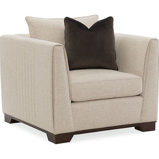 Moderne Chair by Caracole in natural and bourbon glaze. Made from pine in a transitional style.