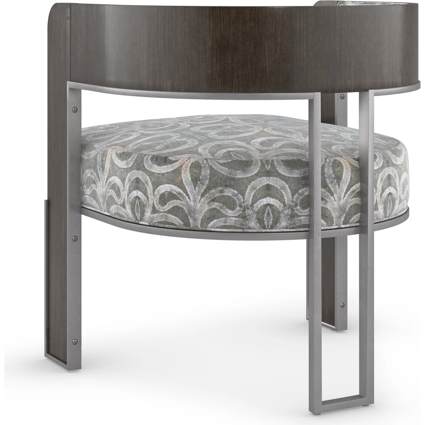 017 SI-1955817 | Additional Silo | Streamliner Chair by Caracole in silver and sepia, smoked stainless steel. Made from metal, palado veneer in a modern style.
