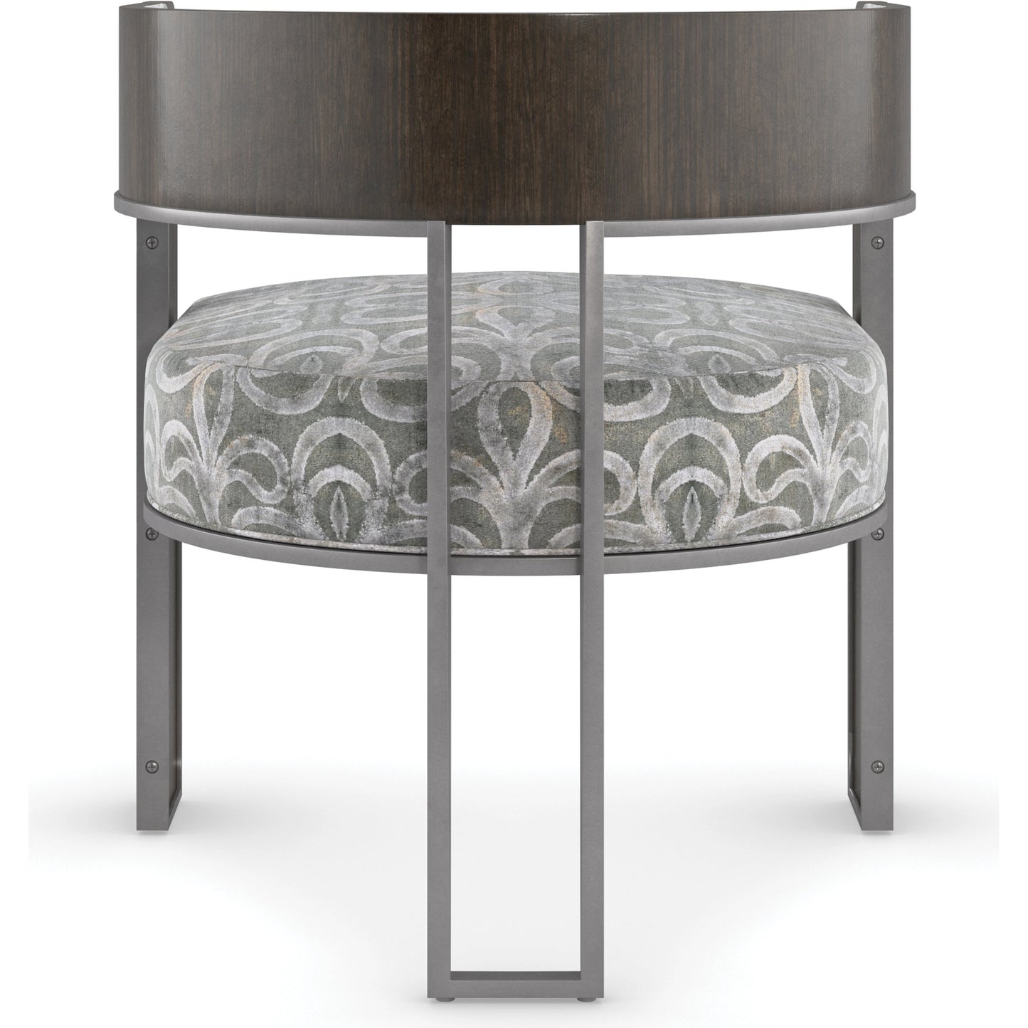019 SI-1955817 | Additional Silo | Streamliner Chair by Caracole in silver and sepia, smoked stainless steel. Made from metal, palado veneer in a modern style.