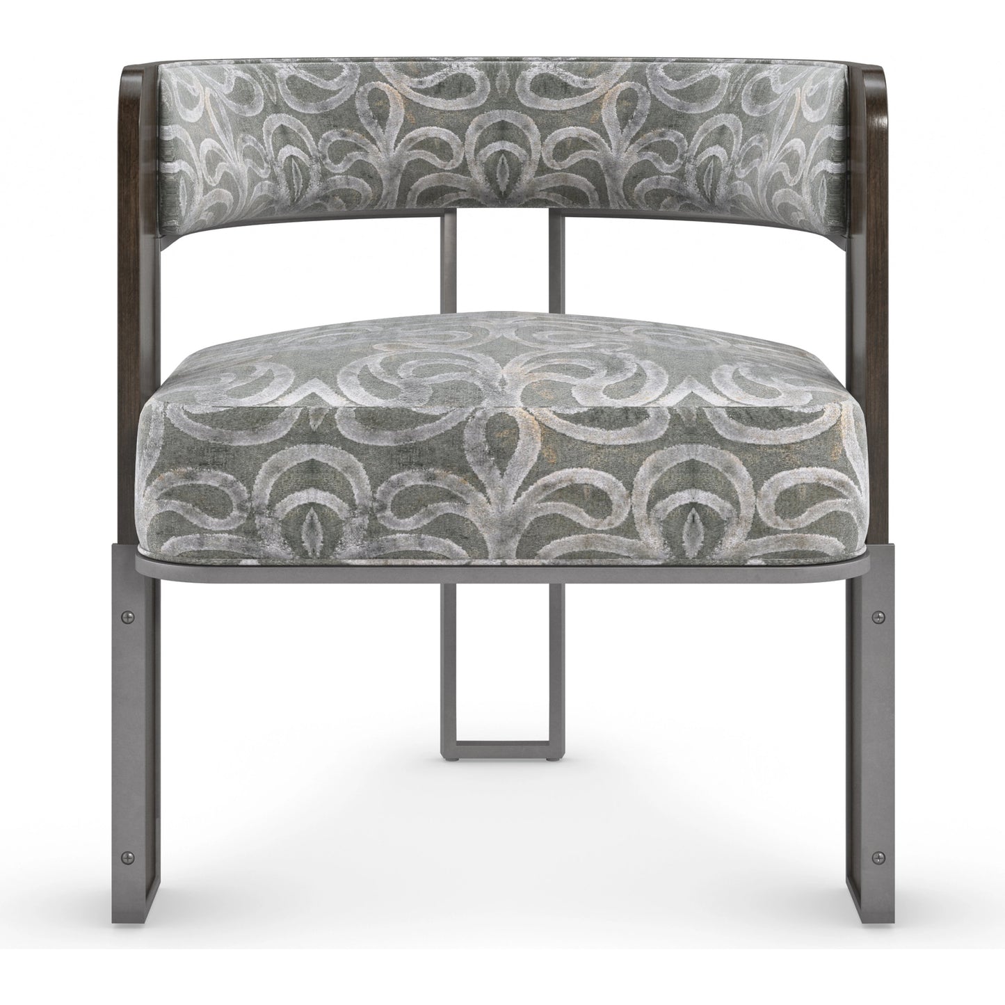 018 SI-1955817 | Additional Silo | Streamliner Chair by Caracole in silver and sepia, smoked stainless steel. Made from metal, palado veneer in a modern style.