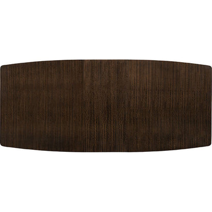 Streamline Dining Table by Caracole in bronze, smoked and aged bourbon, smoked bronze. Made from asian hardwood, fumed quartered figured eucalyptus, metal in a modern style.