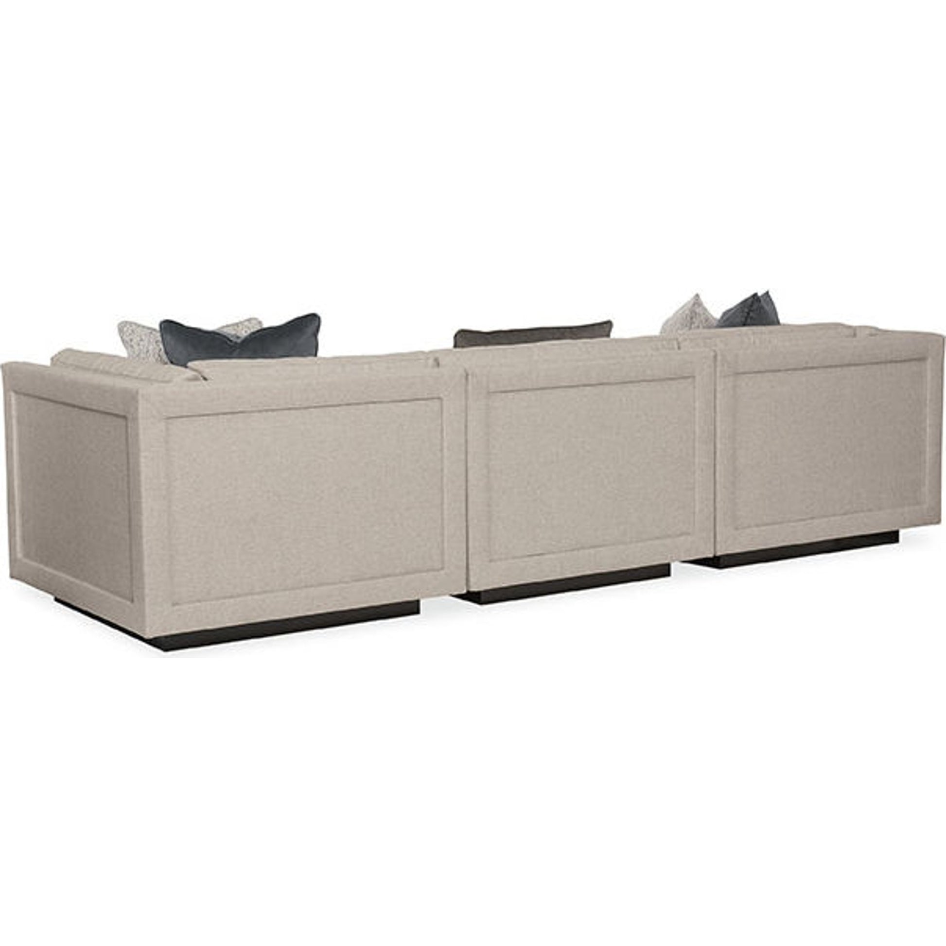 Fusion 3 Piece Sectional Sofa by Caracole in natural and simply black. Made from birch in a transitional style.