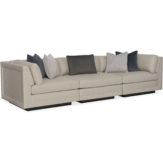 Fusion 3 Piece Sectional Sofa by Caracole in natural and simply black. Made from birch in a transitional style.