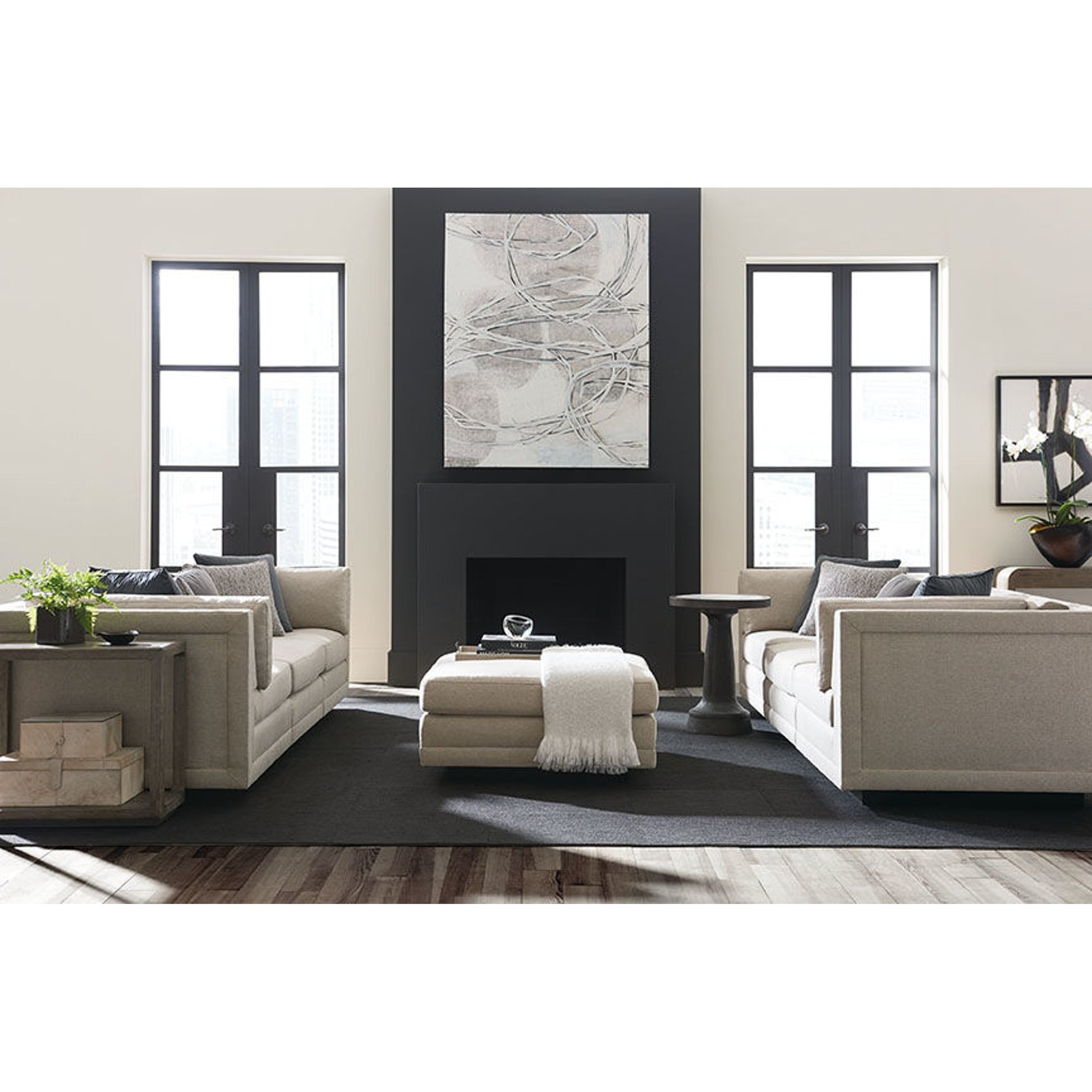 Fusion 3 Piece Sectional Sofa by Caracole in natural and simply black. Made from birch in a transitional style.