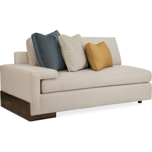 Shelf Arm Sofa by Caracole in natural and smoked sable. Made from fumed gum in a modern style.