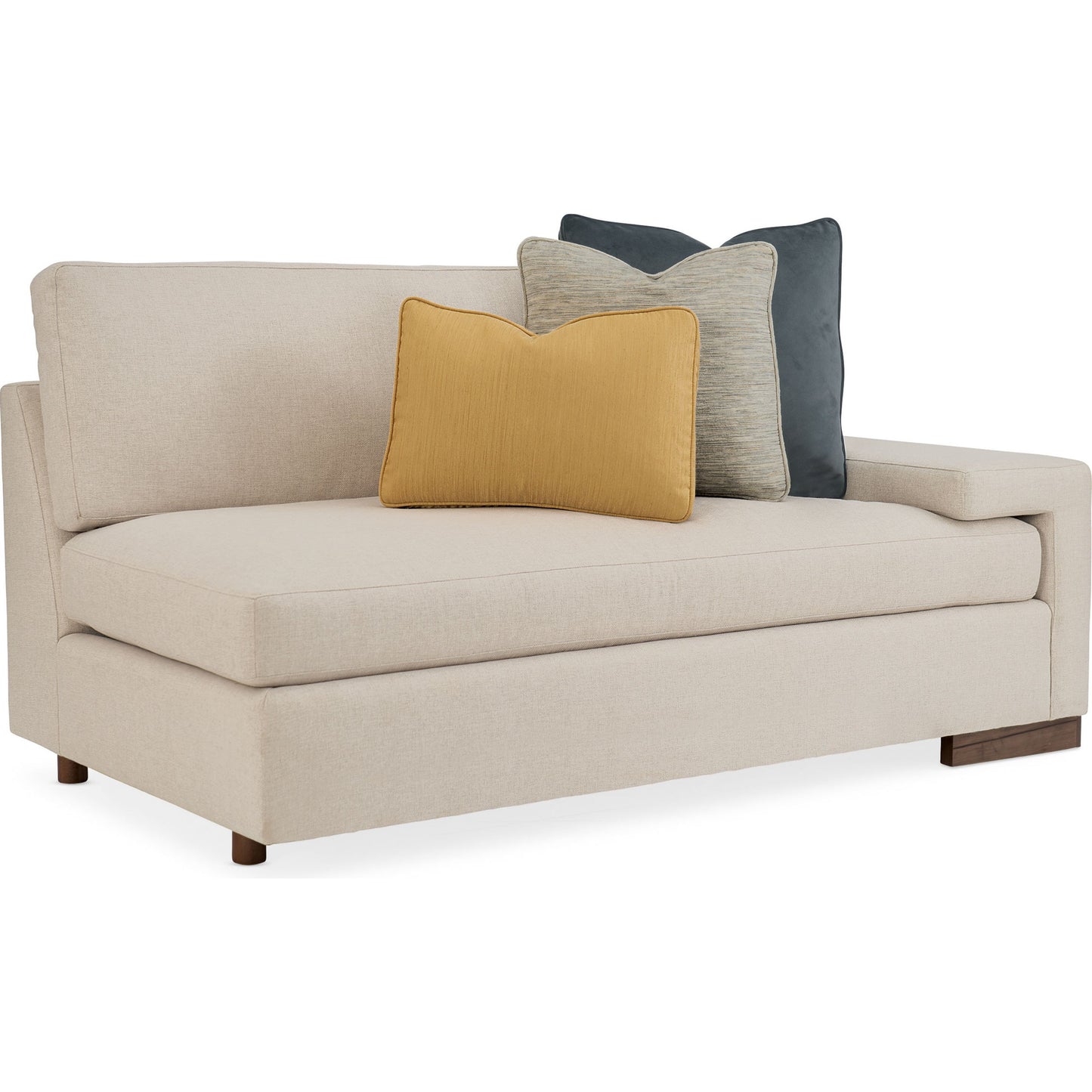 012 SR-769060 | Additional Silo | Shelf Arm Sofa by Caracole in natural and smoked sable. Made from fumed gum in a modern style.