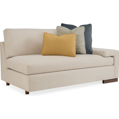 Shelf Arm Sofa by Caracole in natural and smoked sable. Made from fumed gum in a modern style.