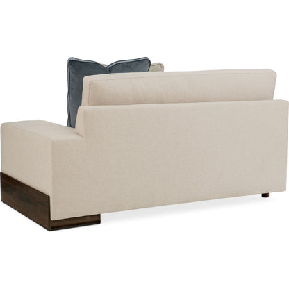 Shelf Arm Sofa by Caracole in natural and smoked sable. Made from fumed gum in a modern style.