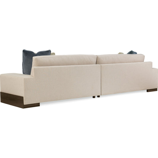 Shelf Arm 2 Piece Sectional by Caracole in natural and smoked sable. Made from fumed gum in a modern style.