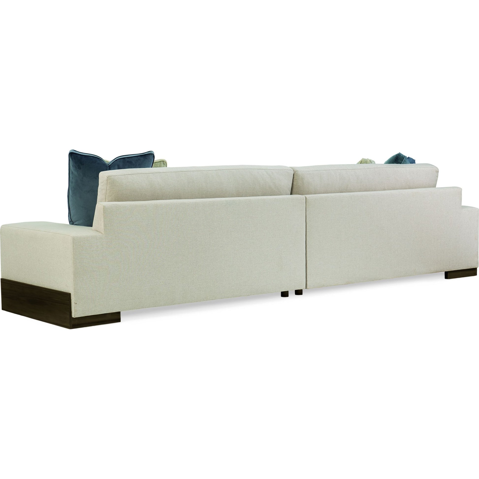 Shelf Arm 2 Piece Sectional by Caracole in natural and smoked sable. Made from fumed gum in a modern style.