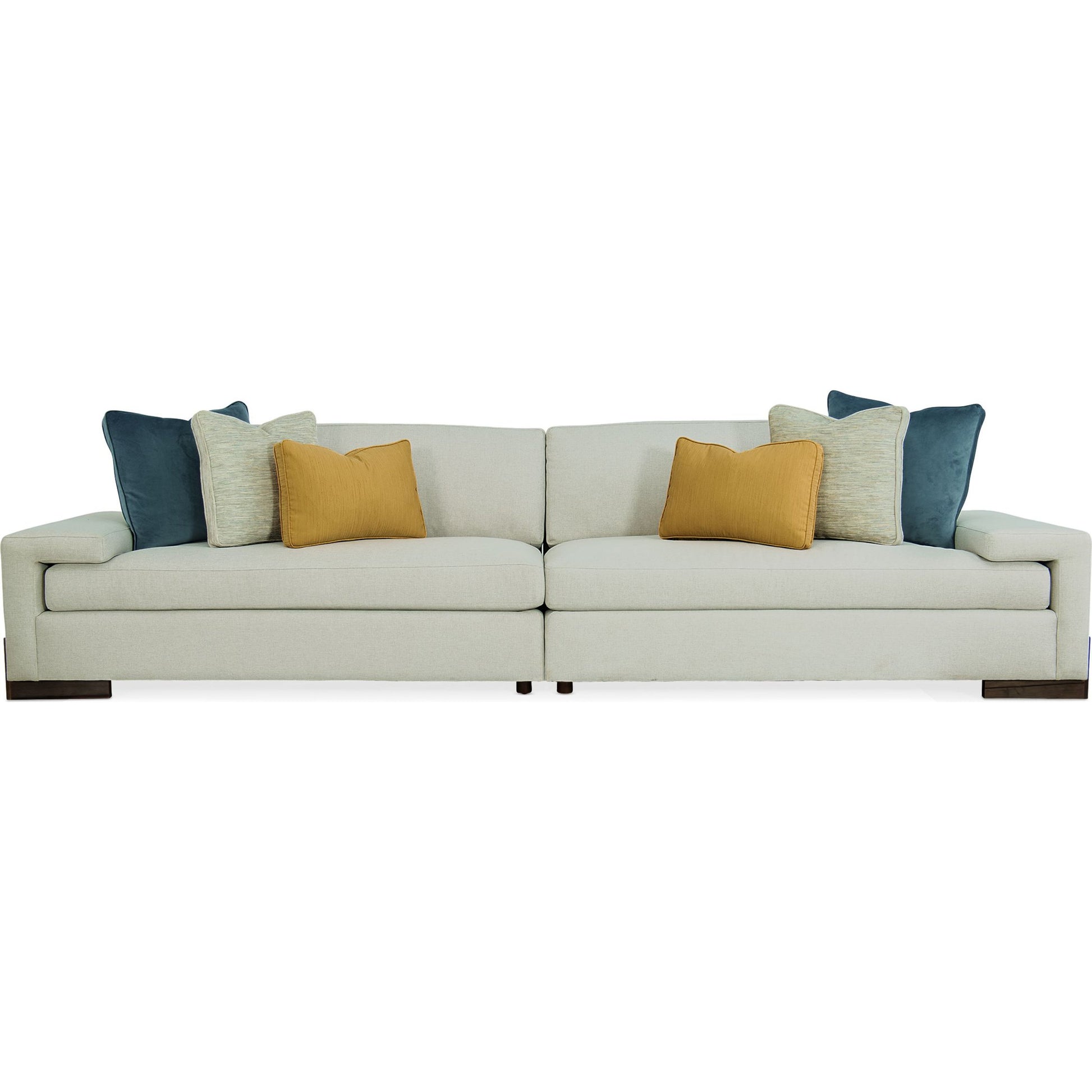 Shelf Arm 2 Piece Sectional by Caracole in natural and smoked sable. Made from fumed gum in a modern style.