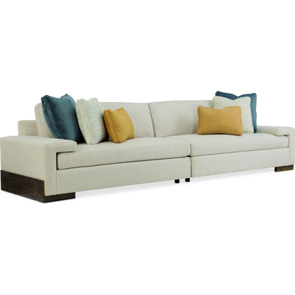 Shelf Arm 2 Piece Sectional by Caracole in natural and smoked sable. Made from fumed gum in a modern style.