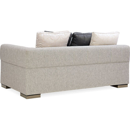 Edge Raf Loveseat by Caracole in satin ebony. Made from birch in a modern style.