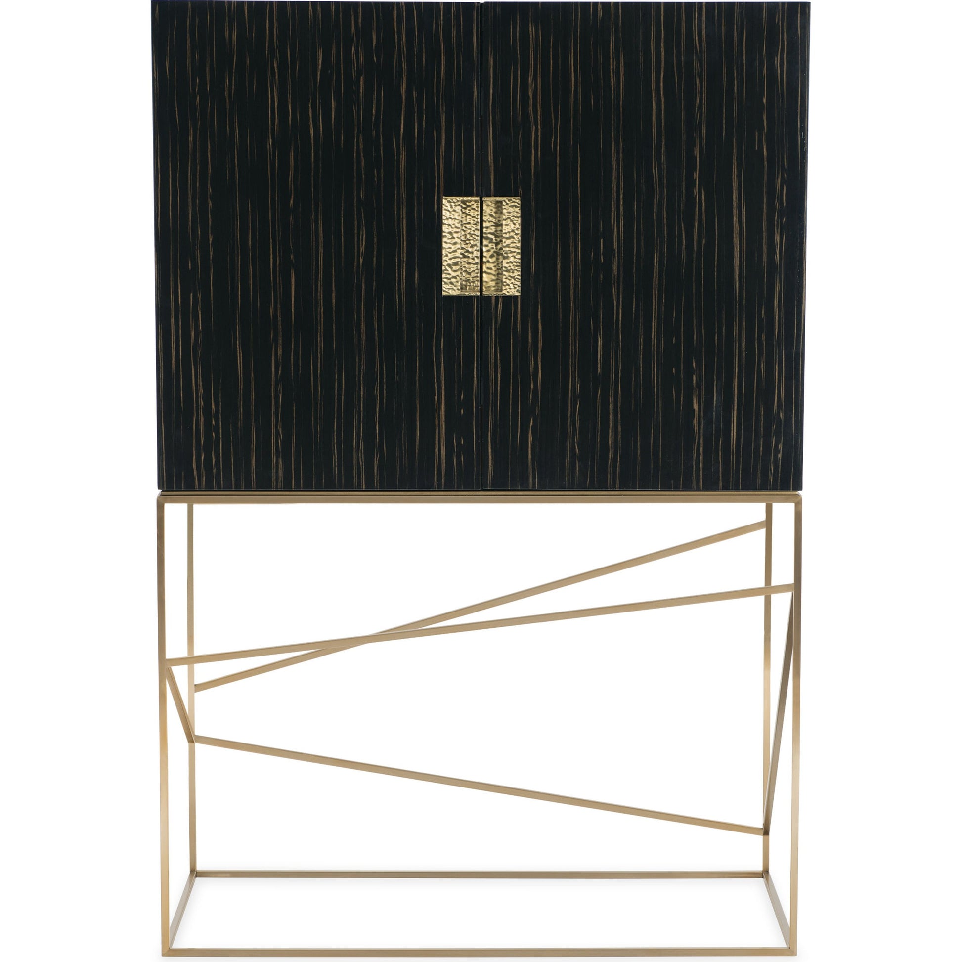 Edge Bar by Caracole in bronze, ebony, mirrored. Made from asian hardwood, engineered ebony in a transitional style.