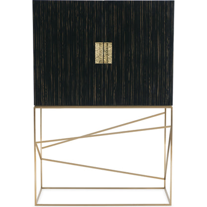 Edge Bar by Caracole in bronze, ebony, mirrored. Made from asian hardwood, engineered ebony in a transitional style.
