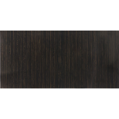 Edge Dining Table by Caracole in bronze, ebony and striated ebony, lucent bronze metallic paint. Made from asian hardwood, engineered ebony in a modern style.