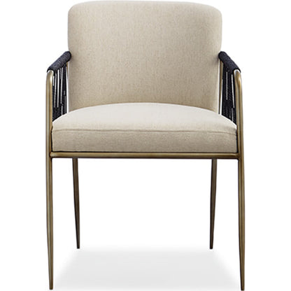 Remix Dining Chair by Caracole in natural and bronze gold metal. Made from metal in a eclectic & global style.