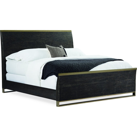 Remix Bed by Caracole in natural and cerused oak, bronze gold metal. Made from ash, metal, quarter oak in a modern style.