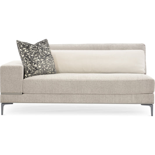 Repetition Loveseat by Caracole in zinc and london fog. Made from birch in a modern style.